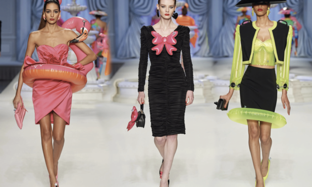 MOSCHINO SENT POOL FLOATIES DOWN THE RUNWAY